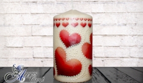 Decoupage Tutorial - Valentine candle with rice paper