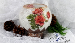 Decoupage Tutorial - Glss Candle Holder with Rice Paper - DIY Tutorial