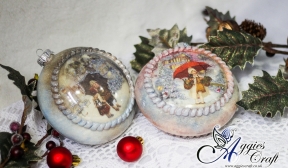 Two Christmas Medallions with Mouldings